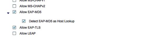 Solved: ISE 2.6 - MAB EAP - Detect EAP-MD5 as Host Lookup - Cisco Community